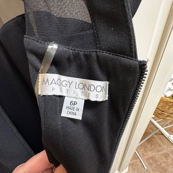 Maggie London Illusion Yoke Crepe Cocktail Dress - Picture 3 of 3